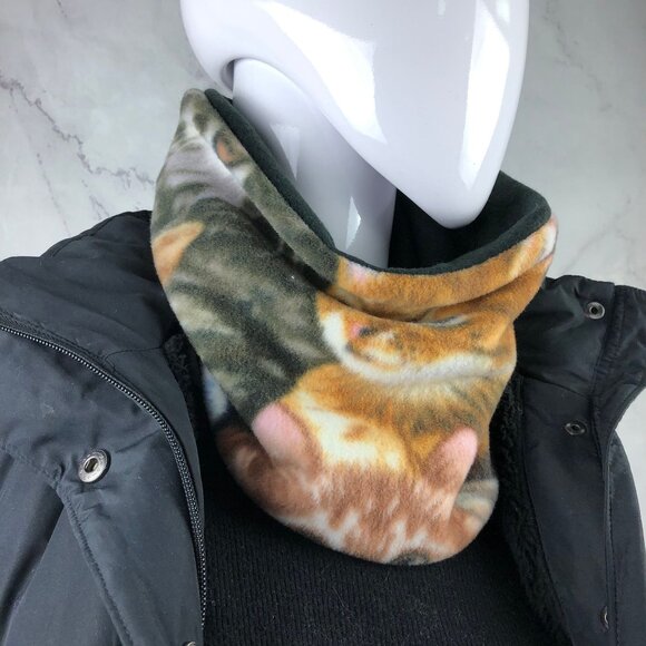 Reversible Kitten Fleece Neck Warmer: Cat Lover Gift - Picture 2 of 10